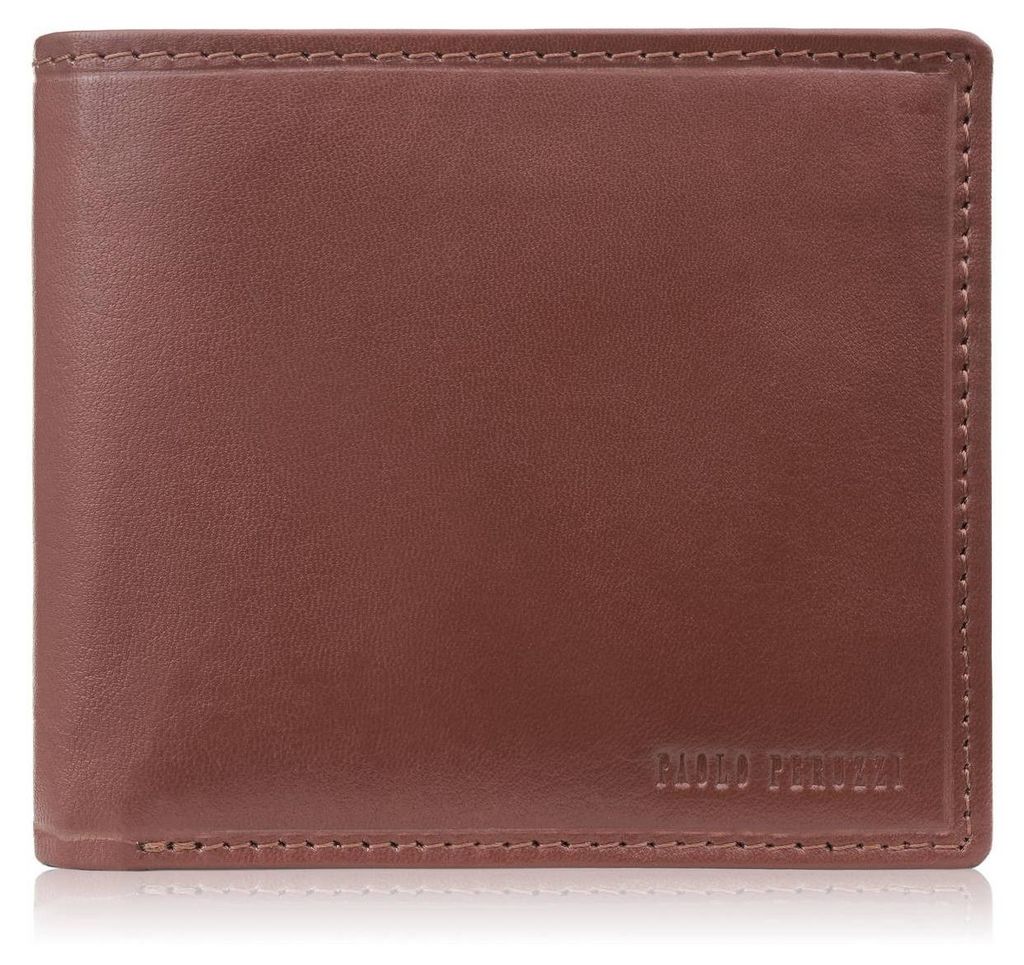 Schmales Portemonnaie für Herren in Cognac Paolo Peruzzi AL-17-CG