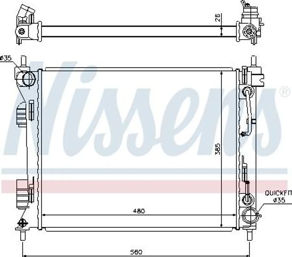 Radiateur de Refroidissement Moteur pour Hyundai Accent - OE 253101R350