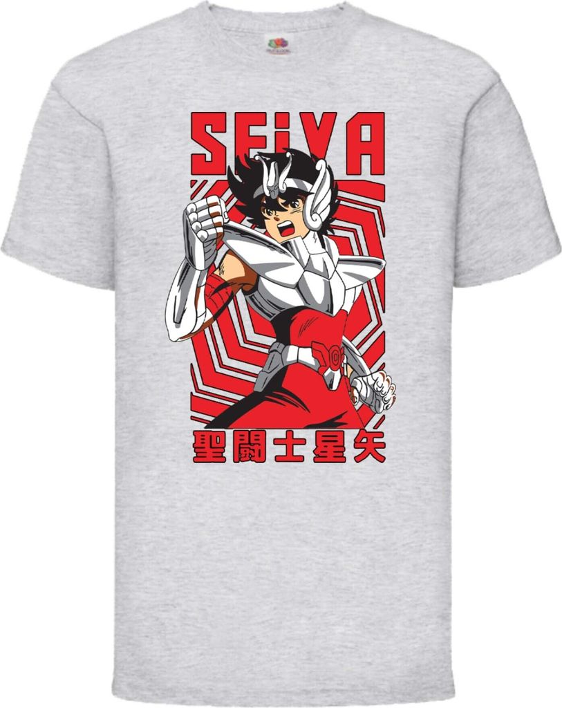 Kinder T-Shirt Saint Anime Seiya Pegasus 02 Saint Seiya, 5-6 Jahr - 116 / Grau