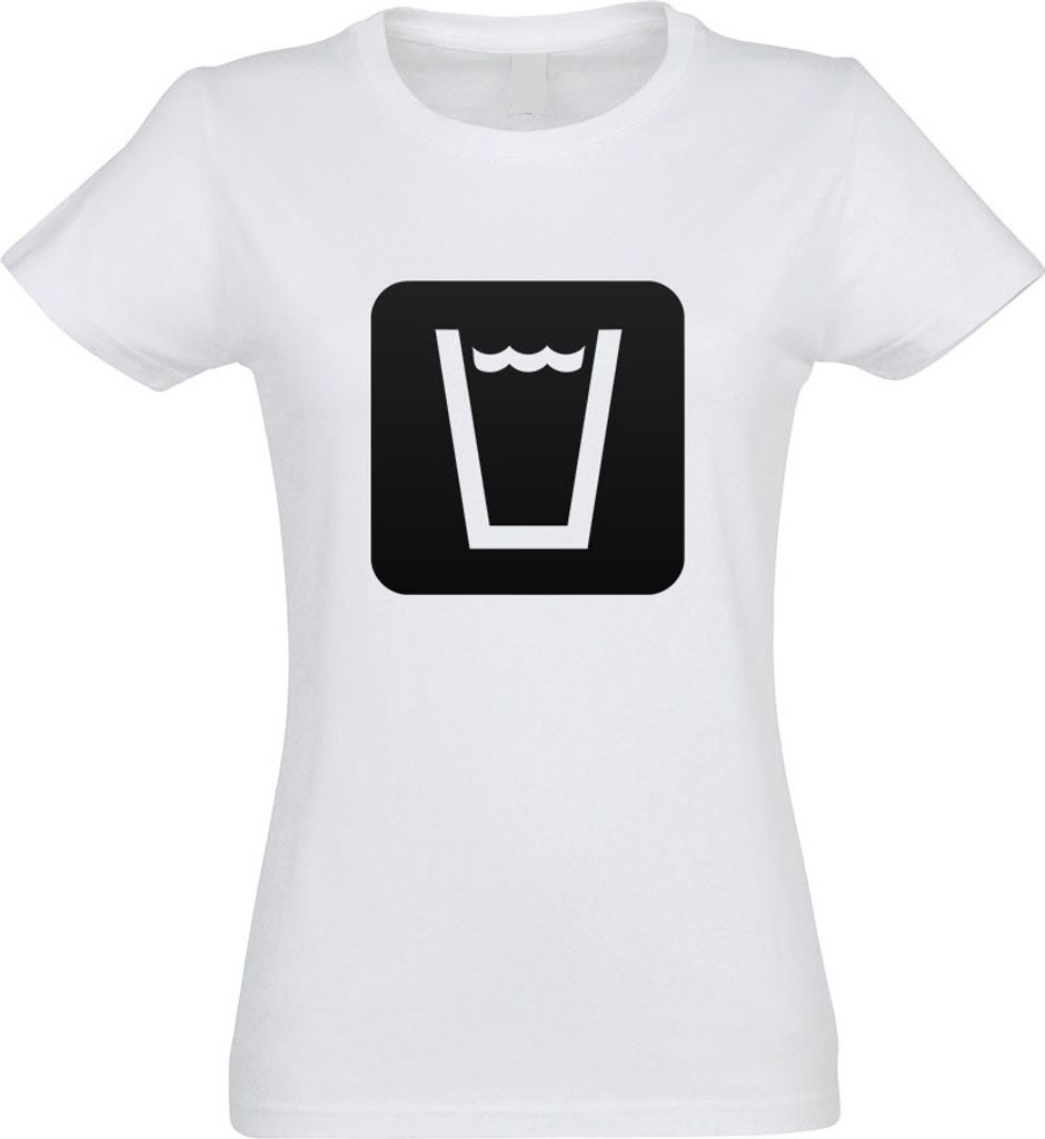 Kiwistar - T-Shirt tailliert - Damen - Weiss - Trinkwassersteller Piktogramme - mit Motiv Bedruckt - Funshirt Design - Sport - Freizeit - Damen - S