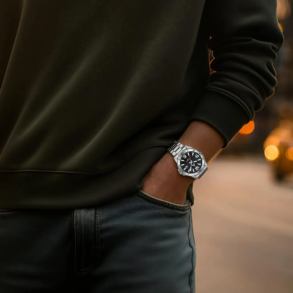 Must-Have Orologio Uomo Acciaio - Lancette Luminose e Stile 3ATM Business - 1