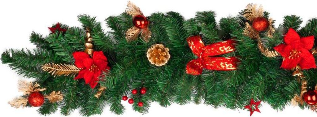 Decorazione MagicHome Natale, ghirlanda, rossa, 200 cm Immagine del prodotto 