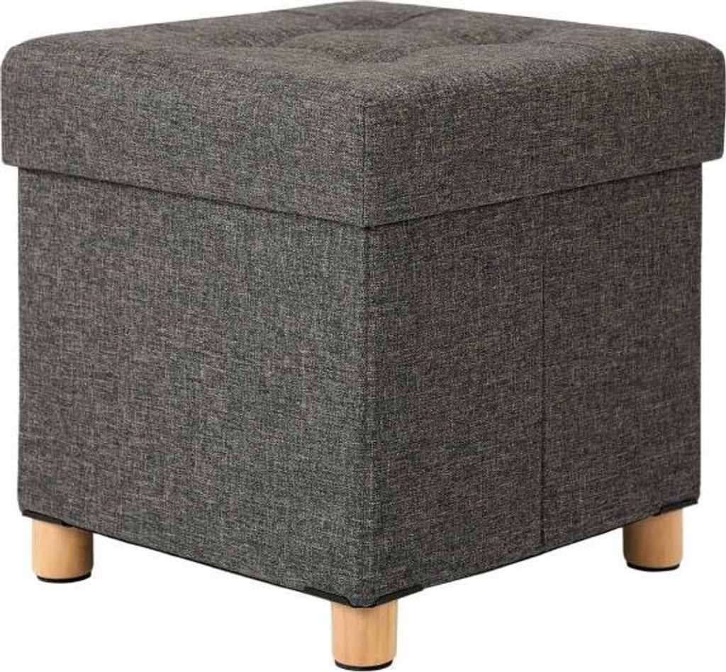 Taburet s úložným prostorem 38×38×40 cm, tmavě šedý Obrázek produktu 