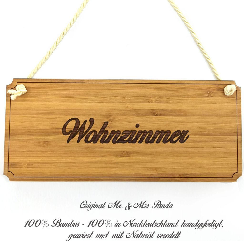 Mr. & Mrs. Panda Türschild Holz Wohnzimmer - Geschenk, Shabby, Graviert, Landhaus, Wegweiser, Firmenschild, Schild, Werbeschild, Geschenkidee