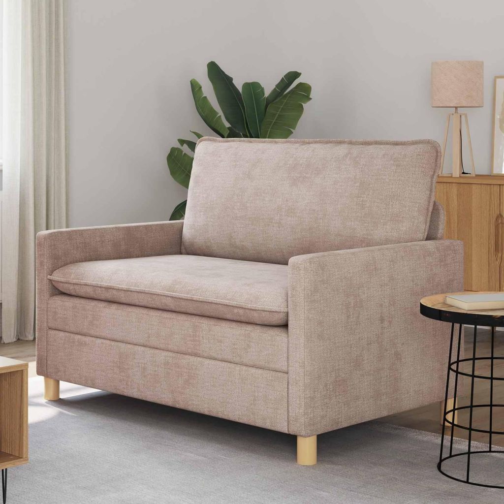 Möbel Sofa Beige 126 x 81 x 87,5 cm PolyesterKlassische Sofas - Klassische Sofas c7025