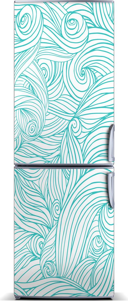 Tulup Kühlschrankdekoration - Magnetmatte - 70 cm x 190 cm - Magnet auf dem Kühlschrank - Blaue Welle