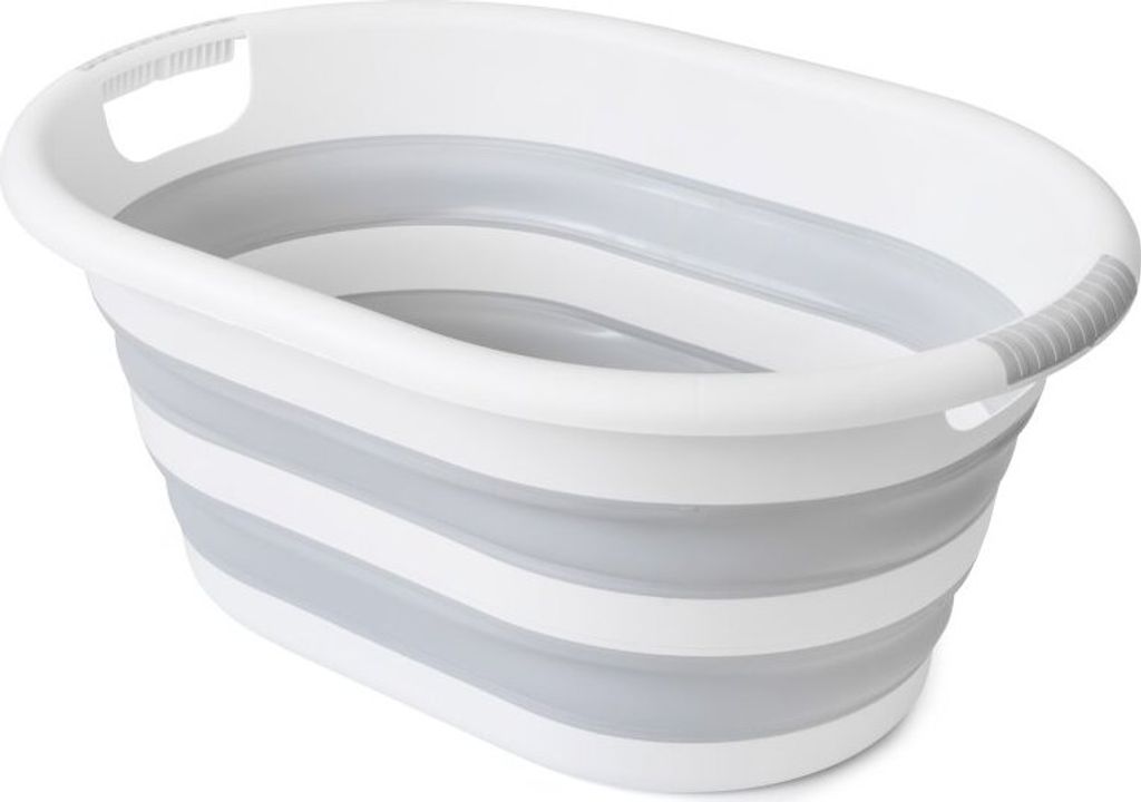 Seamarkt 38 L faltbarer Wäschekorb, Collabsible Laundry Basket, BPA-FREI, Langlebig, Tragbar, Grau