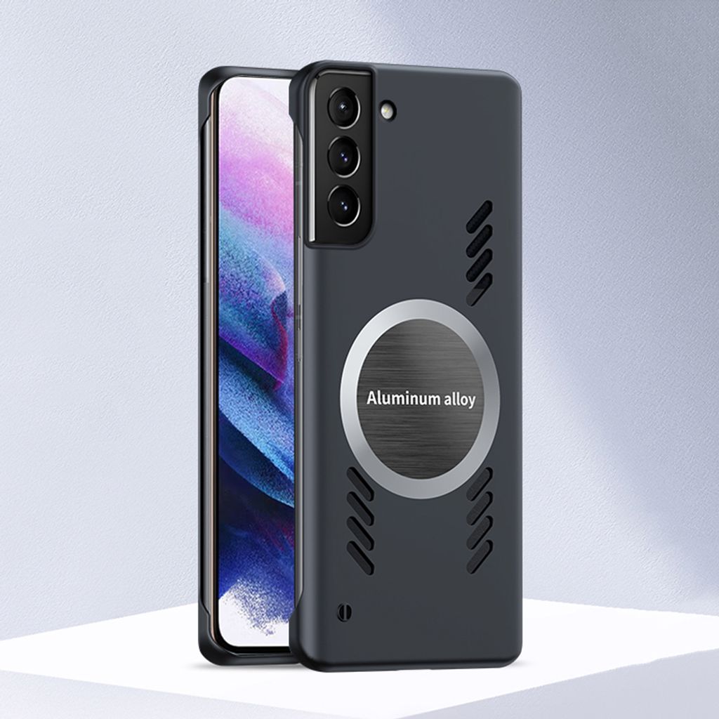 Galaxy S21+ 5G Hülle, Frameless PC Matt Kühlabdeckung Loch Wärmeableitung Schutzhülle für Samsung Galaxy S21 Plus 5G Schwarz