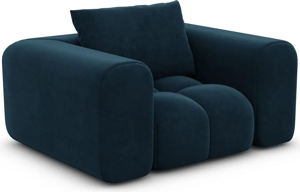 Samtstoff Sessel Lavera Mitternachtsblau