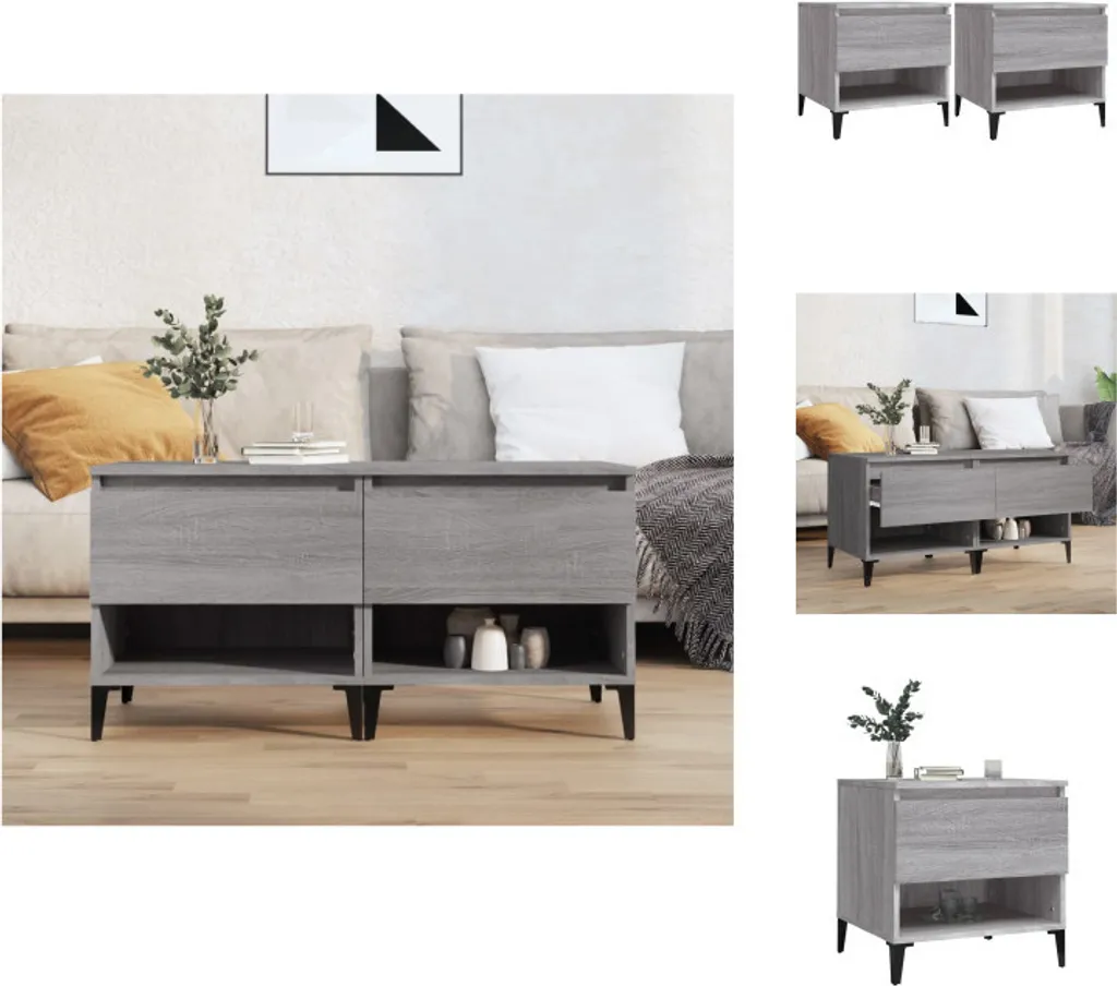 Tables d'appoint salon Bois composite Gris Sonoma - Set de 2 unités