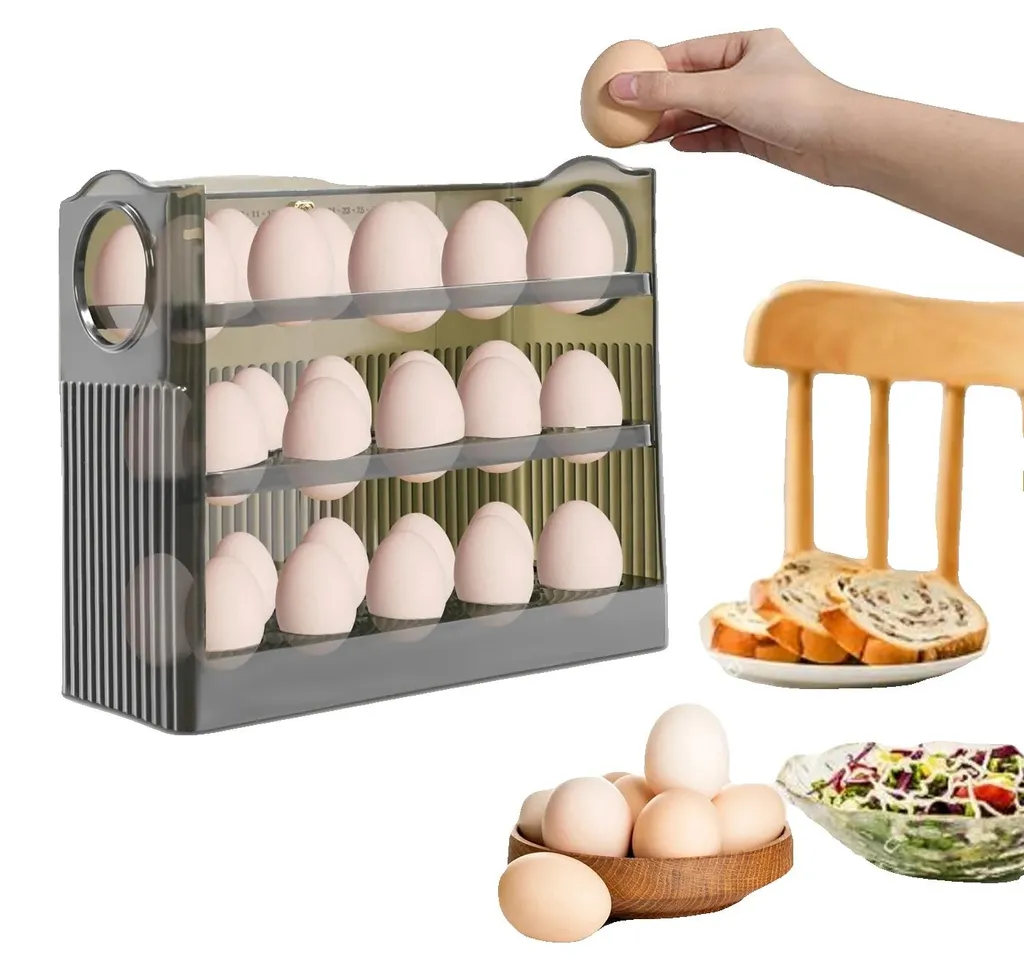 Range-œufs transparent 30 places avec minuterie et accès basculant