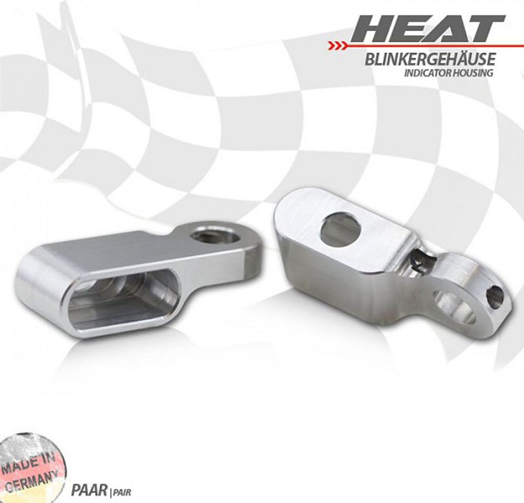 CNC Alu-Gehäuse für Blinker "Heat" 284096, Paar, silber