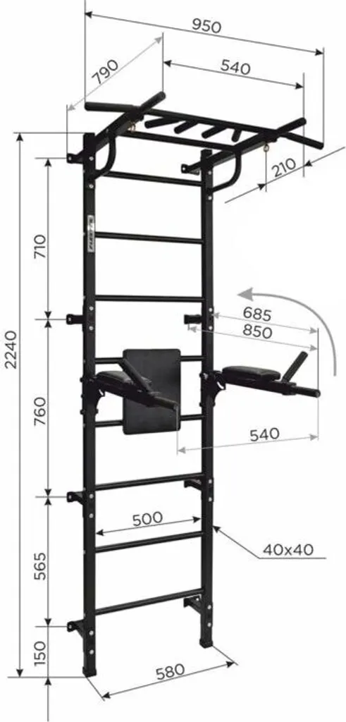 Espalier de gymnastique enfant Gamma Workout blanc pour chambre