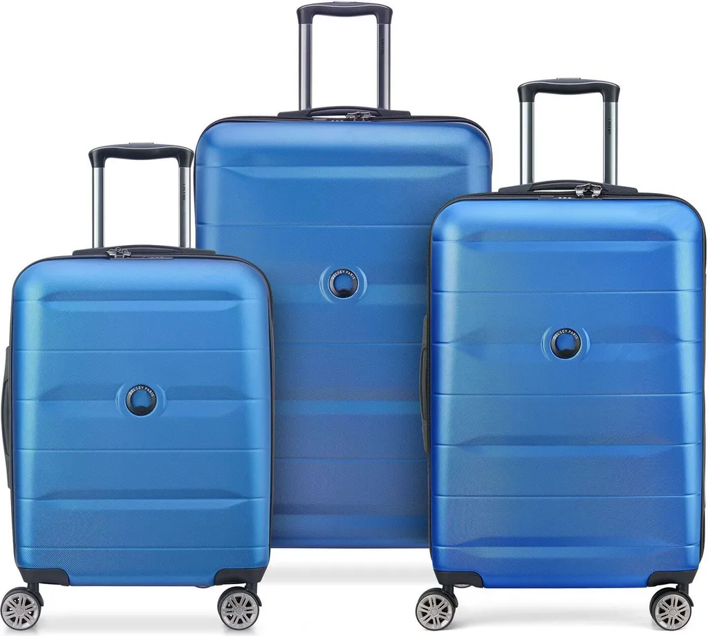 Valise DELSEY PARIS Comete + Set Trolley 4 Roues Double Bleu Ciel 77cm