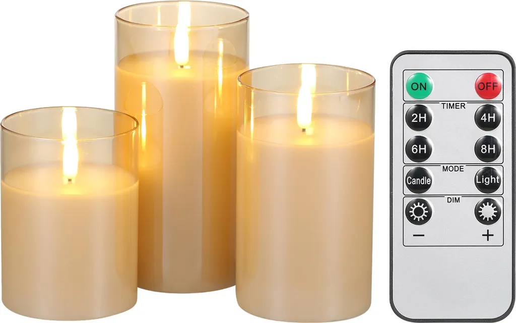 Kit 3 Bougies LED Programmables avec Minuteur et Luminosité Ajustable - 2
