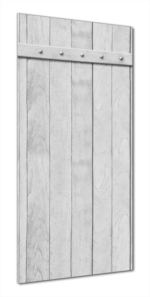 Wallario selbstklebende Duschrückwand 80 x 200 cm mit Motiv Graue Holztür - Wandverkleidung mit Hochglanzlaminat in Glasoptik