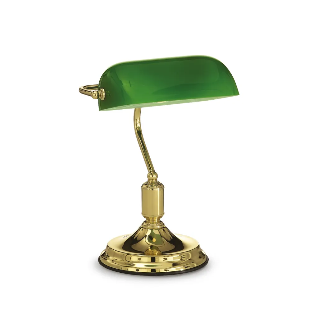 Lampe de table Lawyer Tl1 Ottone par Ideal Lux style banquier vintage