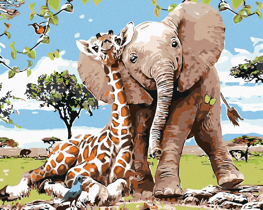 Kit Diamond Painting Zuty 40x50 Giraffa e Elefante - Offerta Speciale