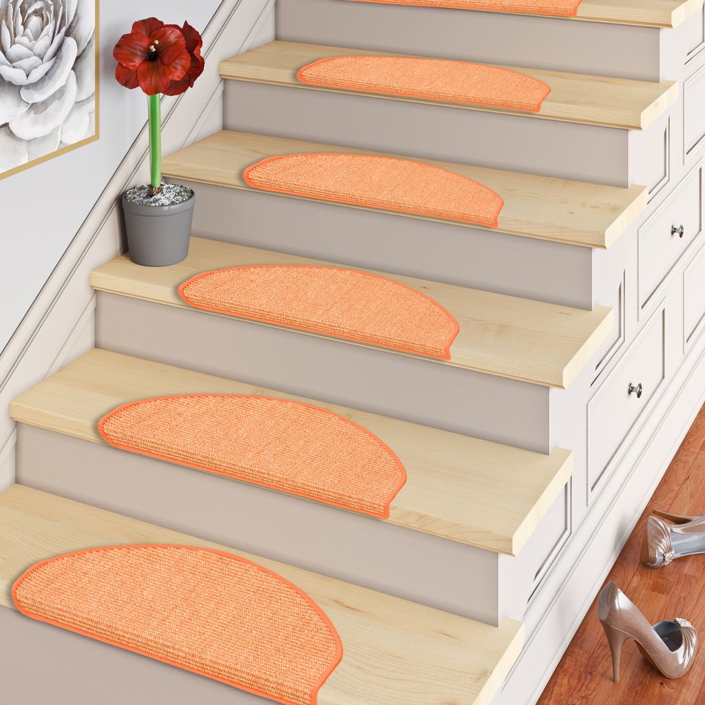 Natur Sisal Stufenmatte Orange (halbrund) in 2 Größen, Produktbild 