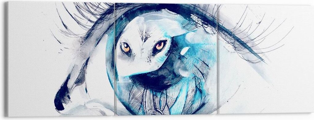 Bild auf Leinwand - Leinwandbild - Wildnis fantasie Augapfel illustration - 150x50cm - Wand Bild - Wanddeko - Leinwanddruck - Bilder - Kunstdruck -...