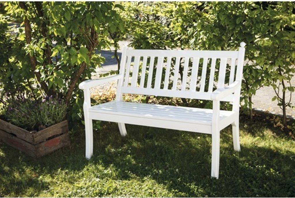 Bank Hohenzollern, 115 cm, weiß Kunststoff weiß, 2-sitzig Produktbild 3