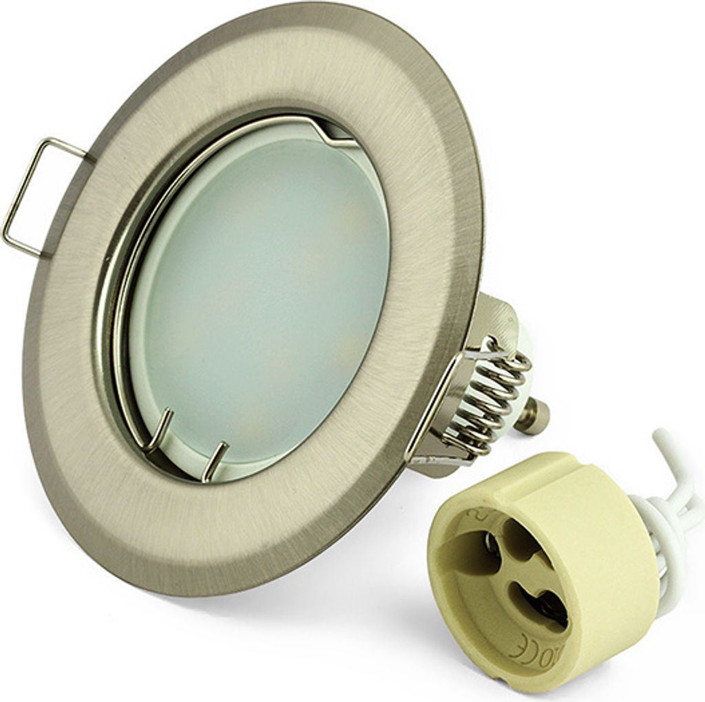 Einbauspot Set LED RIK.15 nickel matt 230V GU10 1W kaltweiss