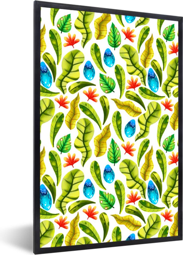 MuchoWow Gerahmtes Poster Dschungel - Gestaltung - Blätter 20x30 cm - Poster mit Schwarzem Bilderrahmen Wandposter Rahmen Foto Bilder - Drucken ...