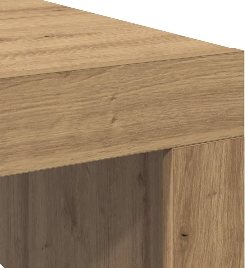 Table basse bois composite robuste effet chêne pour décoration épurée