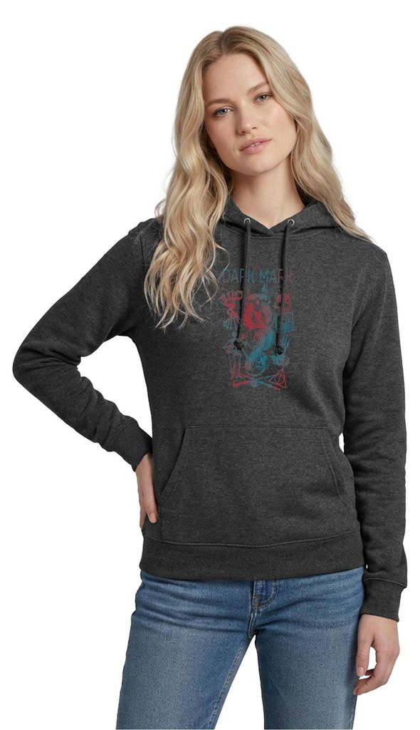 Spreadshirt Harry Potter Dunkles Mal & Horkruxe Design Damen Hoodie, L, Anthrazit