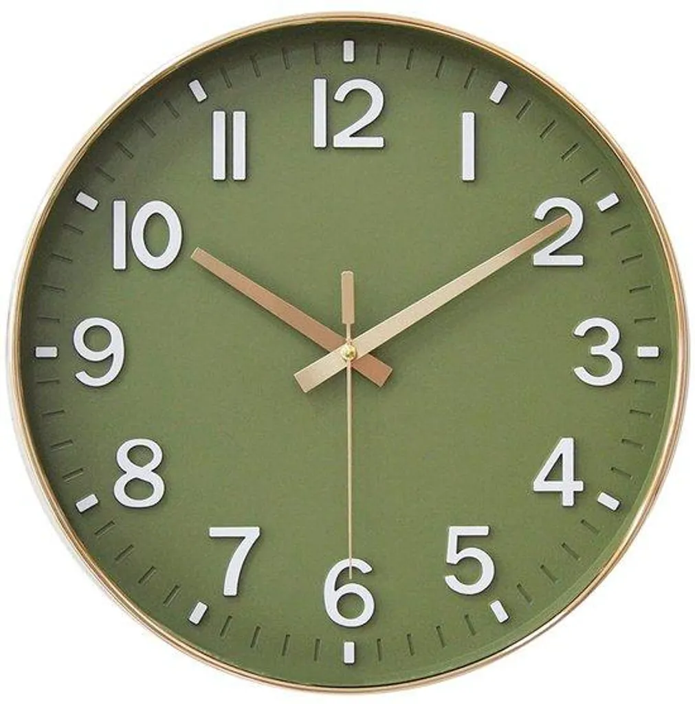 Horloge murale pour chambre et bureau - Silencieuse et vert matcha
