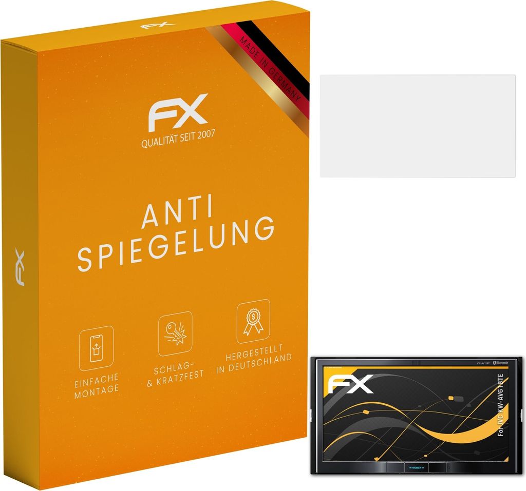 atFoliX FX-Antireflex 2x Schutzfolie kompatibel mit JVC KW-AV61BTE Displayfolie