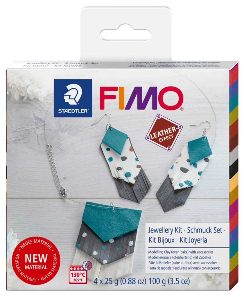 FIMO EFFECT LEATHER Set de bijoux durcissant au four effet cuir unique