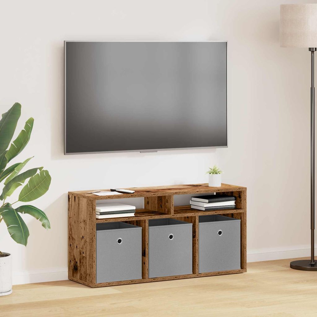 Maison Exclusive - Lowboard mit Schubladen Altholz 87 x 27,5 x 43 cm