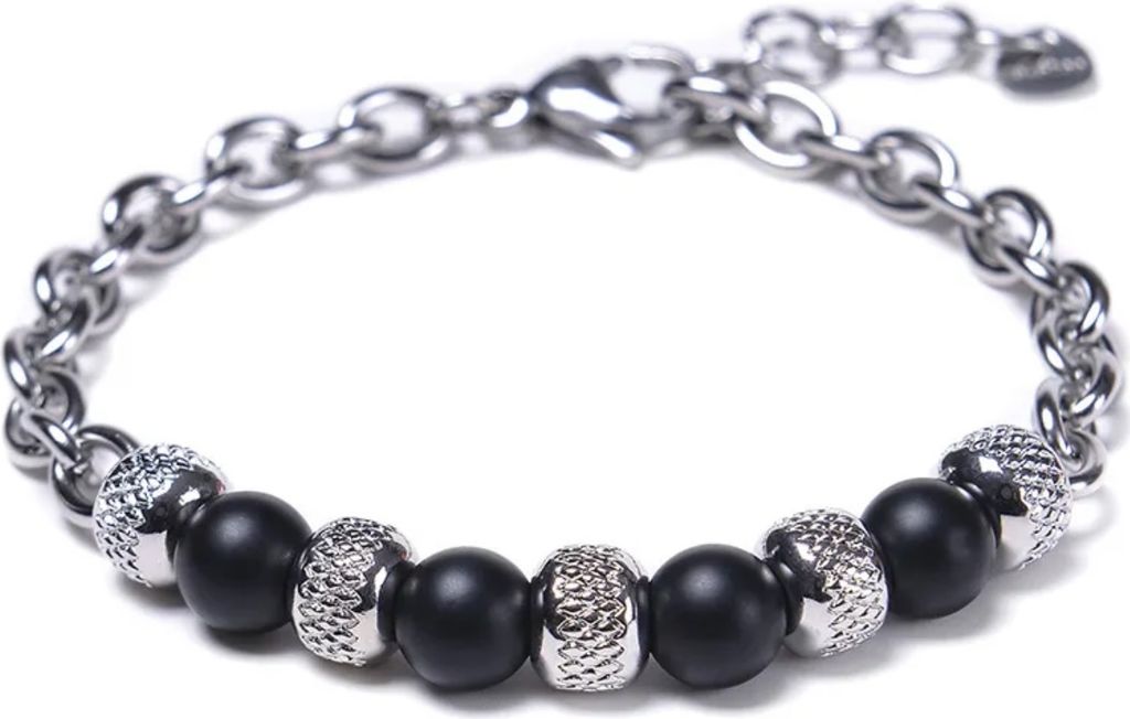 Elegantes Armband Volkan - Schwarz / Matt aus Edelstahl KP34504