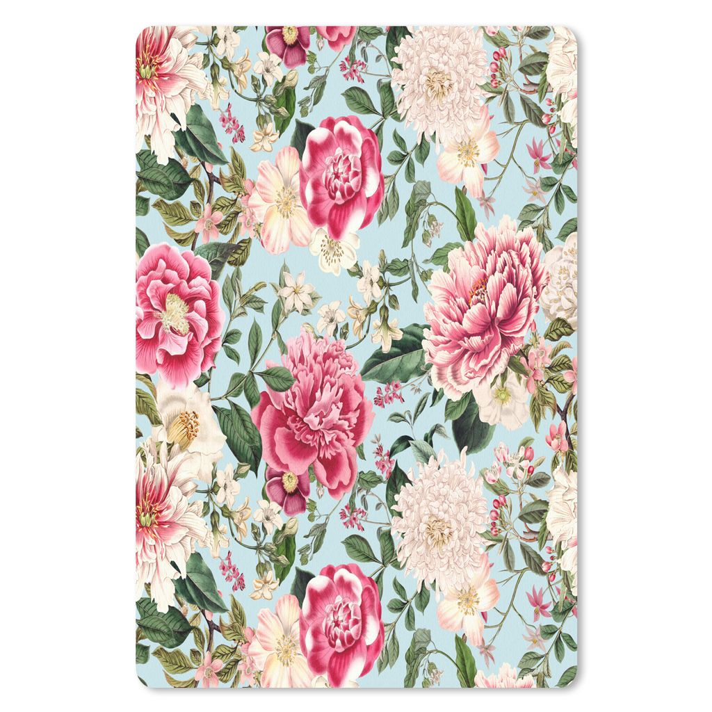MuchoWow Mauspad Mousepad Blumen - Rosa - Muster 40x60 cm - Mousepads - Maus Mat - Pad - Mausunterlage - Schreibtisch Accesoire