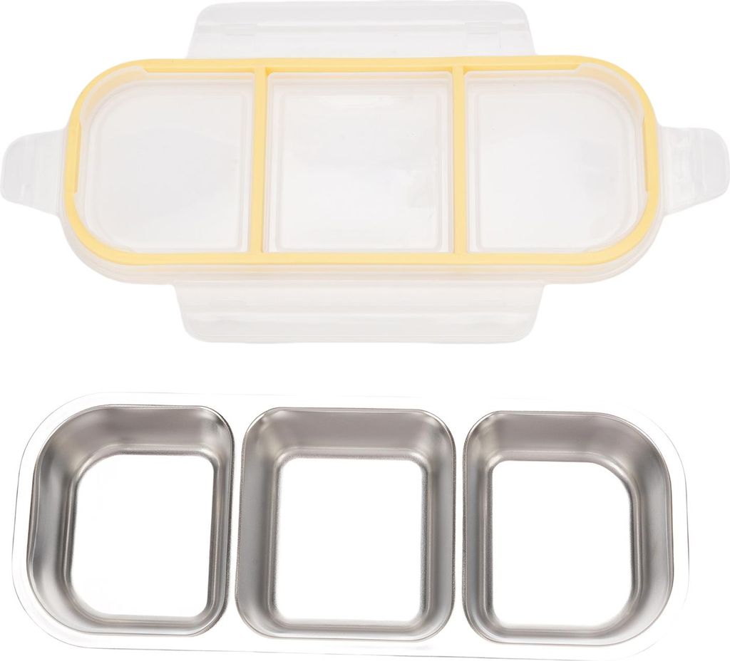 Edelstahl-Lunchbox für Erwachsene mit mehreren Fächern, für die Zubereitung von Mahlzeiten im Freien, für Camping und Diäten, mikrowellengeeig...