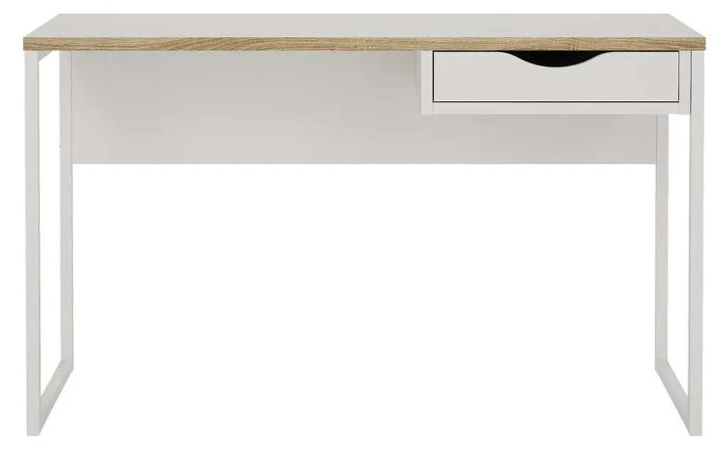 Bureau FUNCTION 130 cm avec Pieds Métal et Rangement Tiroir Intégré