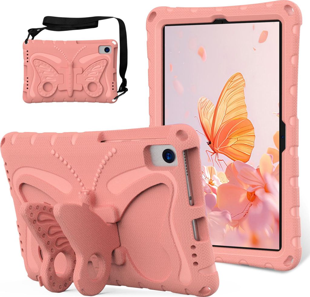 Kinder Hülle für Lenovo Tab M10 Plus 2nd Gen 2020/Tab K10 2021 10,3" Leicht Stoßfeste EVA Kindgerechtes Schutzhülle mit Schultergurt, Schmetter...