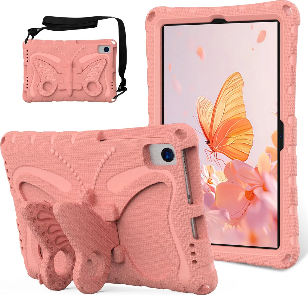 Cover Antiurto Samsung Tab A7 S6 Lite Kids - Supporto Farfalla e Tracolla