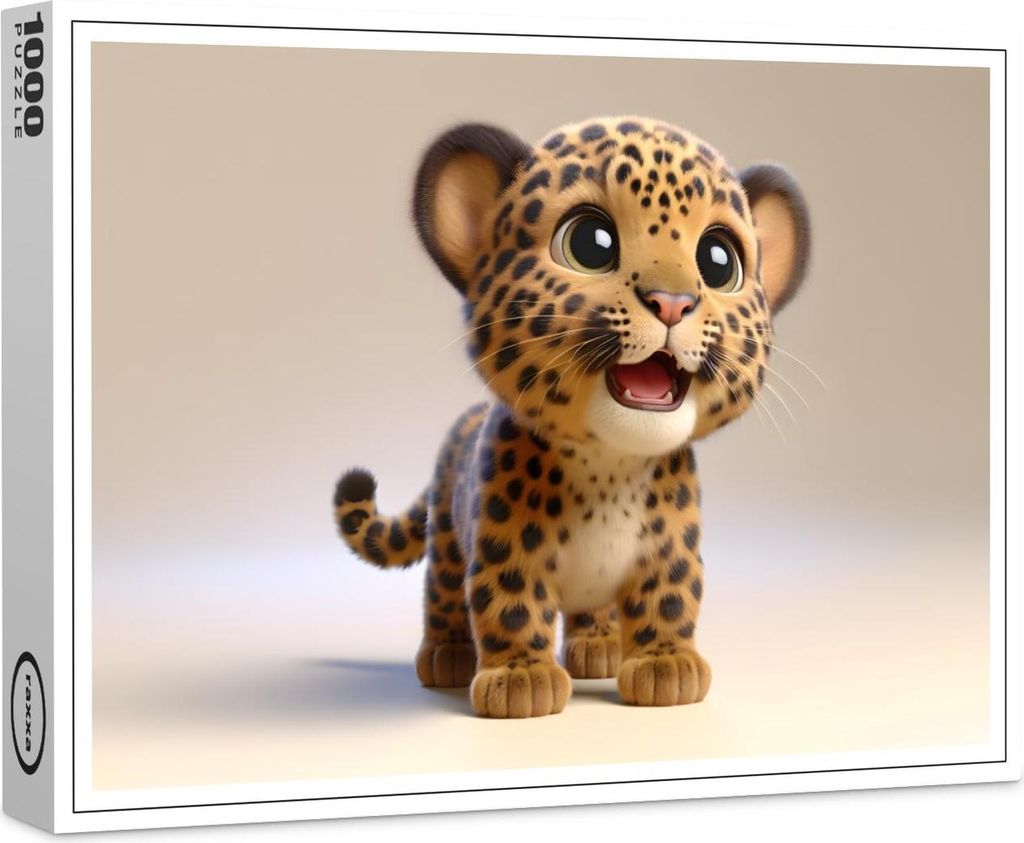 raxxa Premium-Puzzle "Süßes Baby-Leopardenkind", 1000 Teile
