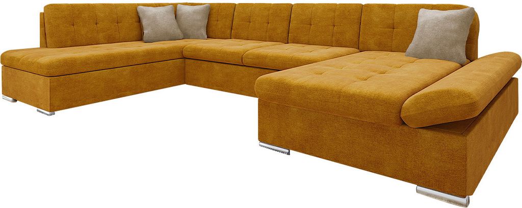 MIRJAN24 Ecksofa Bergen mit Bettkasten, Regulierbare Armlehnen, U-Form Schlafsofa vom Hersteller (Wave 05 + Wave 05 + Wave 02, Seite: Rechts)