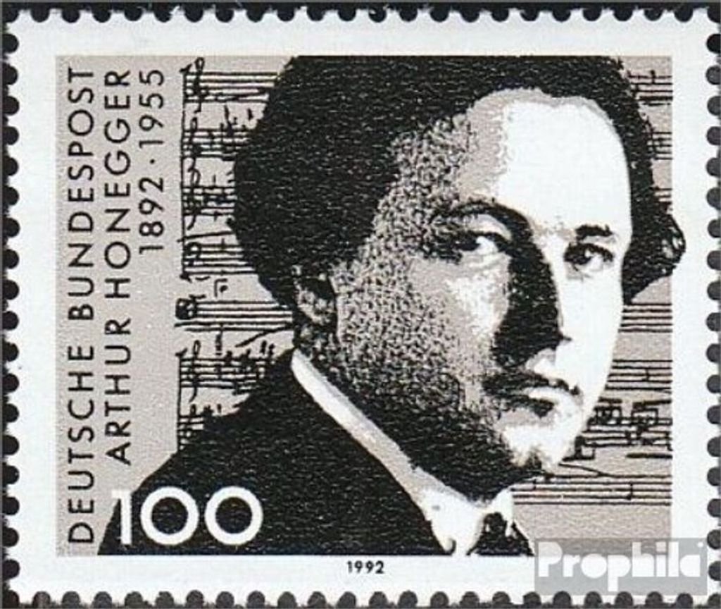 Briefmarken BRD (BR.Deutschland) 1992 Mi 1596 (kompl.Ausgabe) postfrisch 100.Geburtstag von Honegger
