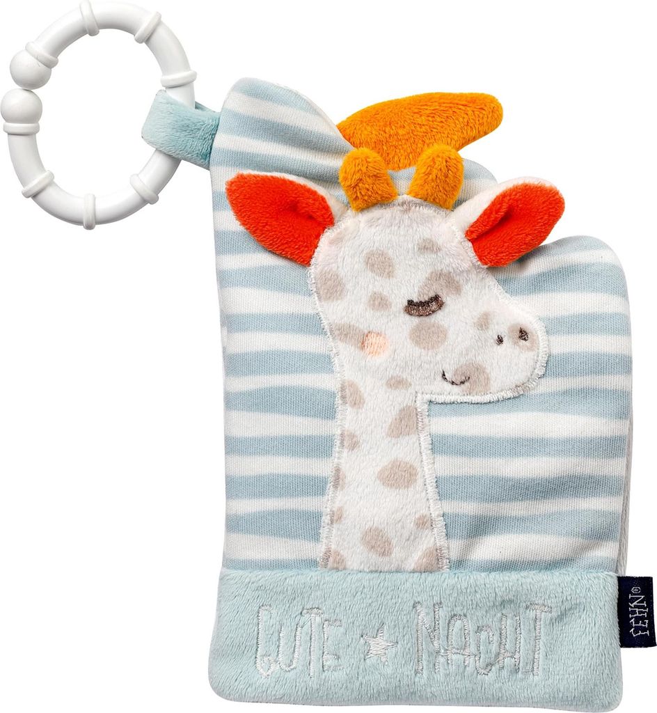 Fehn Fhlbuch Gute Nacht - Buggybuch Babybuch aus Stoff - Babyspielzeug Buch mit Quietsche, Raschelpapier, Spiegel & "Glow-in-the-dark" Elementen - ...