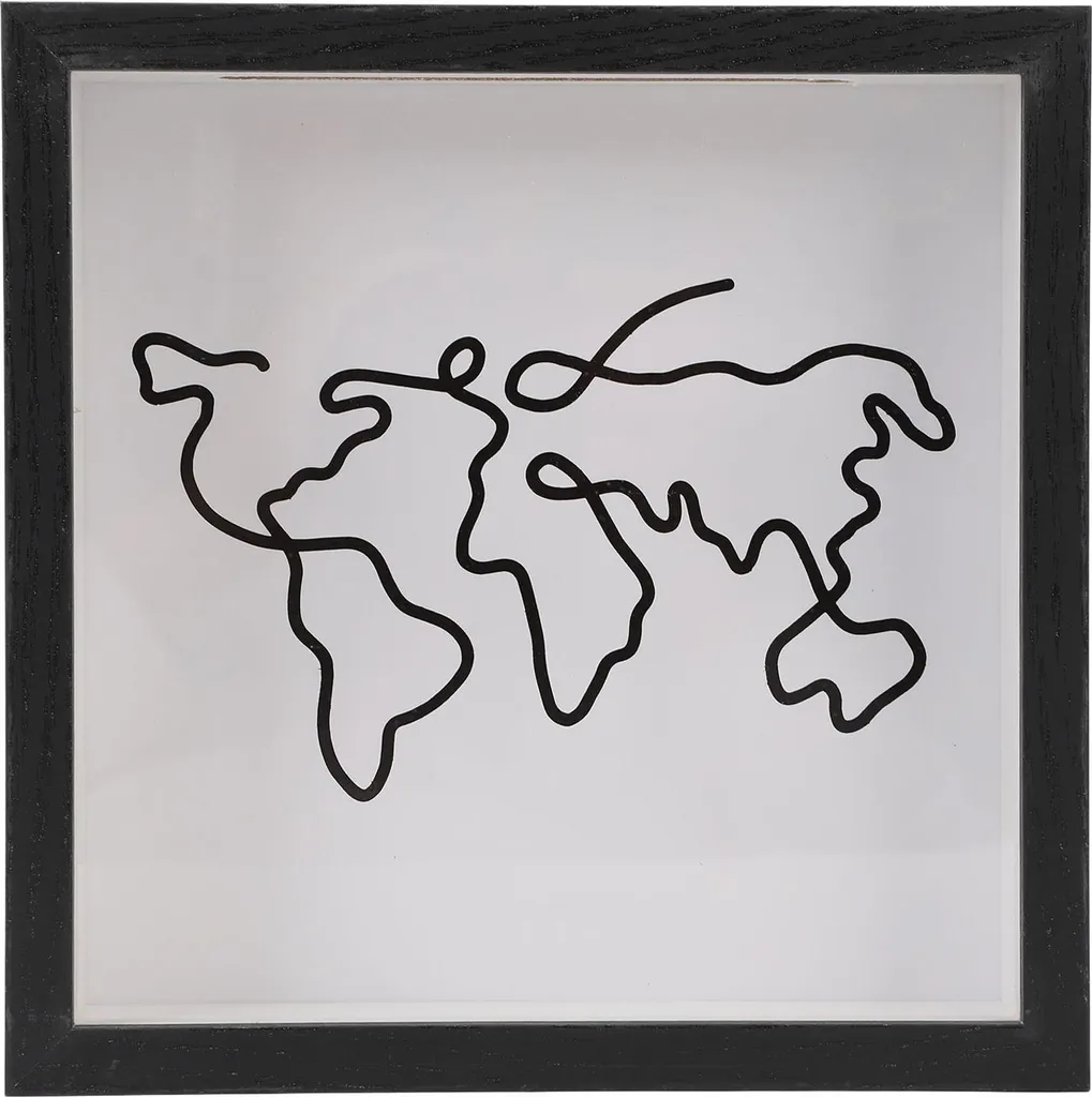 Cadre vitrine pour souvenirs de voyage 29x29 cm Travel Shadow Box Noir