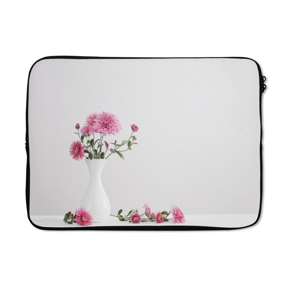 MuchoWow Laptop Hülle 14 ZollChrysanthemen - Rosa - Stilleben Laptoptasche - Laptoptasche - Stoßsicher - Schutzhaube