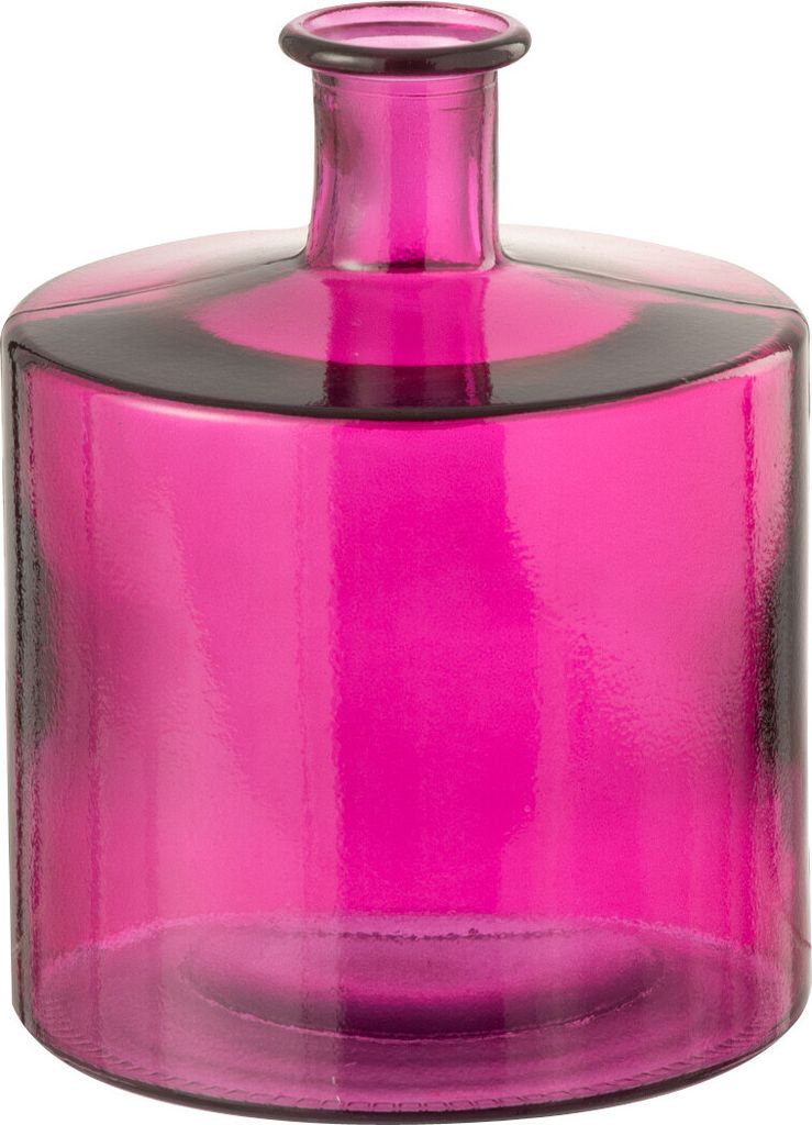 J-Line Vase Bottle Glass Pink Small
