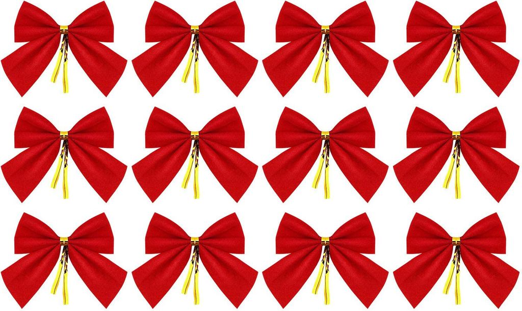 INF Dekoschleifen Weihnachtsdekoration rot 12er-Pack Produktbild 