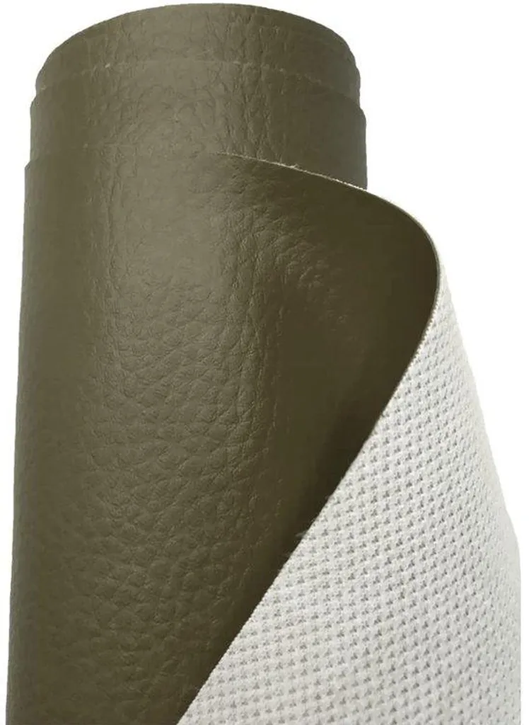 Simili cuir kaki pour rénovation de sièges - Tissu étanche 100 x 140 cm