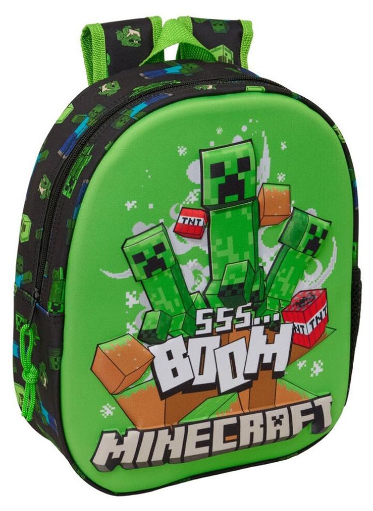 Safta Minecraft 3D 8,64 l Zaino verde per bambini, verde, Immagine del prodotto 