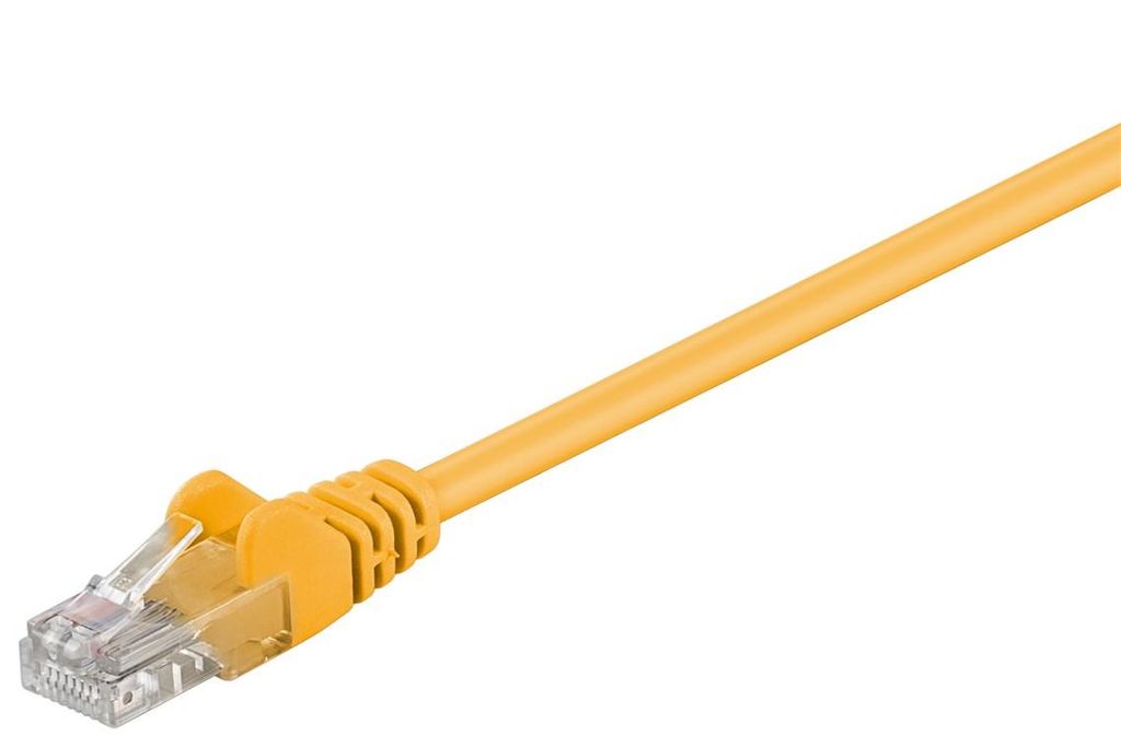 Goobay 68336 Cavo patch CAT 5e, U/UTP, giallo, 0,5 m - Immagine del prodotto 